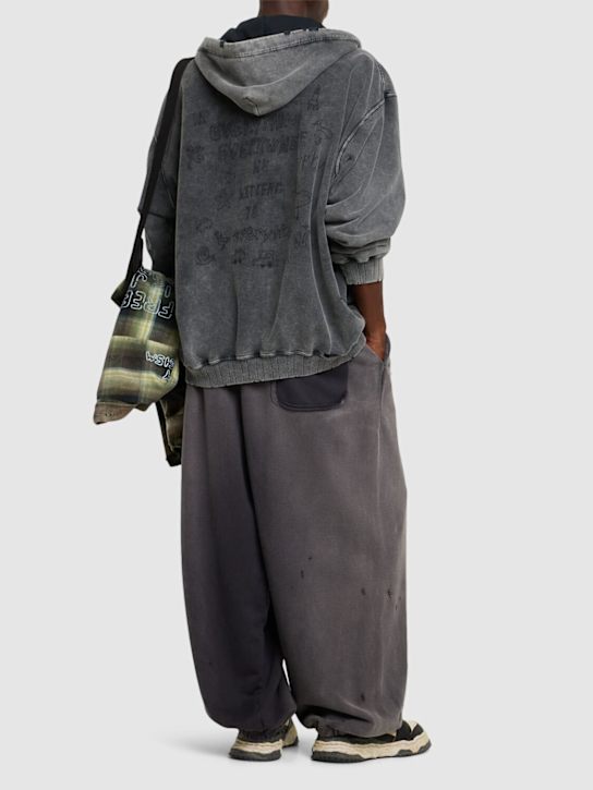 Mihara Yasuhiro: Bleached zipped hooded casual jacket - men_1 | Luisa Via Roma