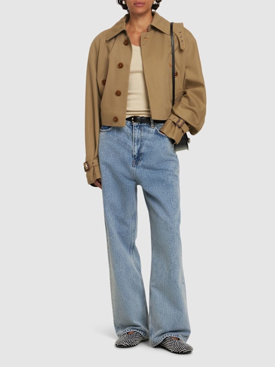 Denim low rise straight jeans - Thumbnail 2