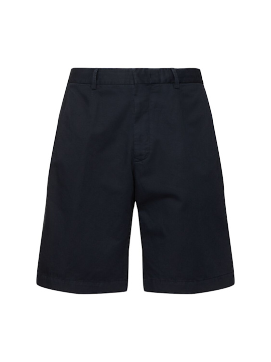 Zegna: 打褶棉&亚麻奇诺短裤 - men_0 | Luisa Via Roma