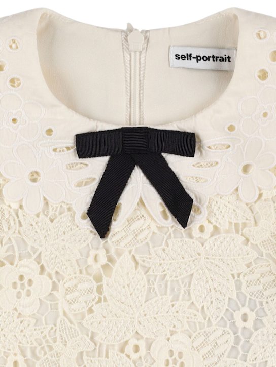 Self-portrait: Vestito in pizzo butterfly - Crema - kids-girls_1 | Luisa Via Roma