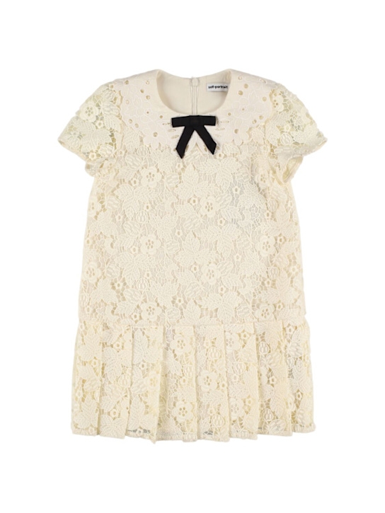 Self-portrait: Vestito in pizzo butterfly - Crema - kids-girls_0 | Luisa Via Roma