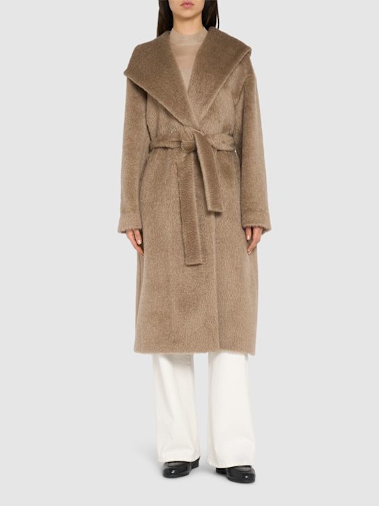 'S Max Mara: Eliana belted teddy long coat - women_1 | Luisa Via Roma