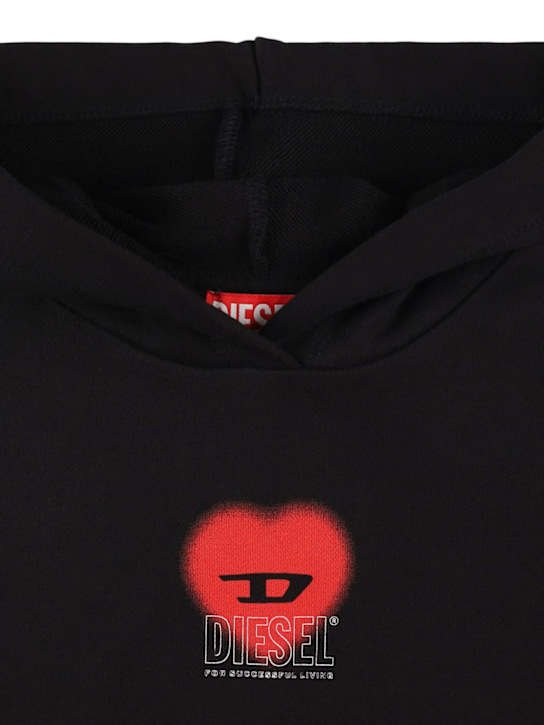 Diesel Kids: Logo cotton hoodie - kids-girls_1 | Luisa Via Roma