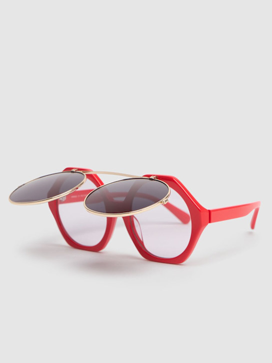 Mini Rodini: Flip-up round sunglasses - Kırmızı - kids-boys_1 | Luisa Via Roma