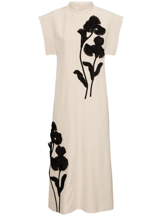 Jil Sander: Embroidered midi dress - women_0 | Luisa Via Roma
