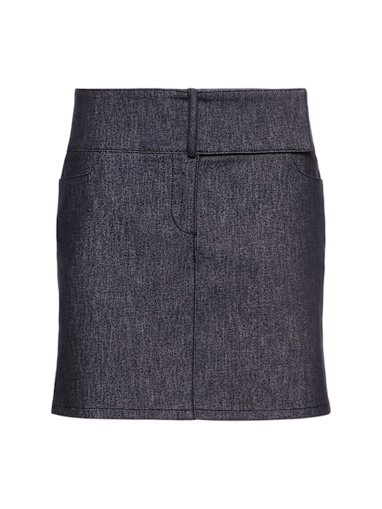 Courrèges: Belted denim mini skirt - women_0 | Luisa Via Roma