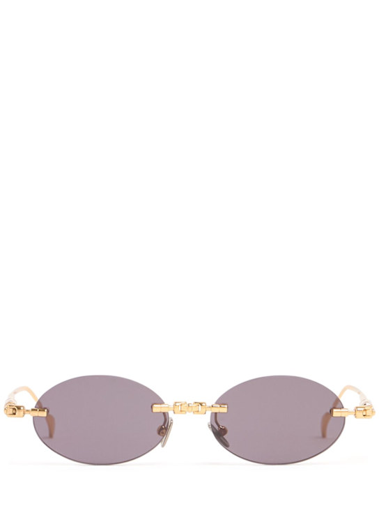 Kuboraum Berlin: H62 rimless metal sunglasses - Gold/Grey - men_0 | Luisa Via Roma