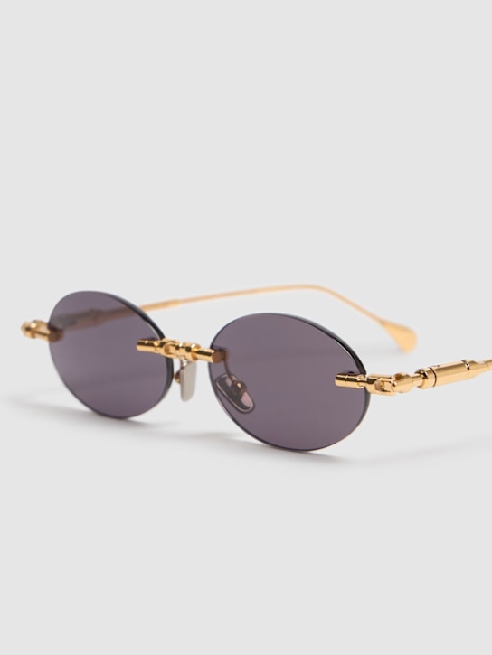 Kuboraum Berlin: H62 rimless metal sunglasses - Gold/Grey - men_1 | Luisa Via Roma