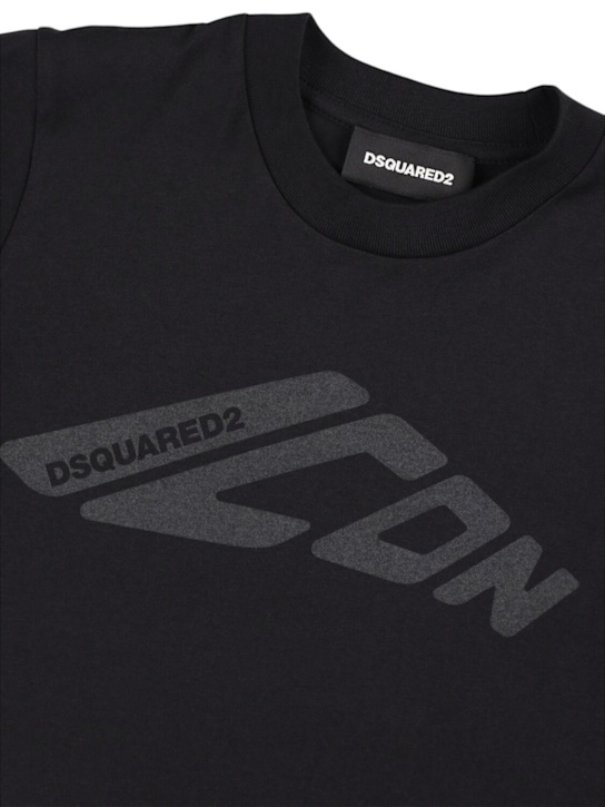 Dsquared2: Printed cotton jersey t-shirt - Black - kids-boys_1 | Luisa Via Roma