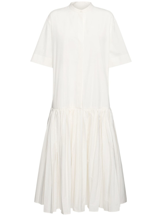 Jil Sander: Glass finished poplin long dress - women_0 | Luisa Via Roma