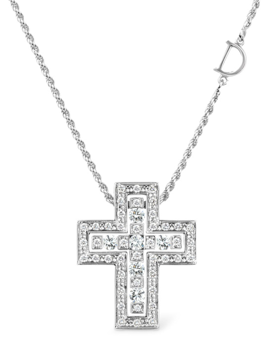 Damiani: Collana Belle Epoque con diamanti - Silver/Diamond - women_0 | Luisa Via Roma