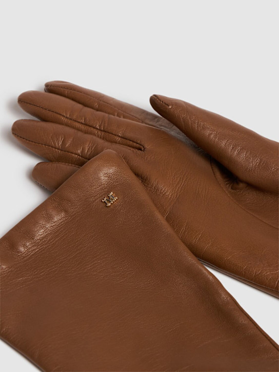 Max Mara: Afidee leather gloves - women_1 | Luisa Via Roma
