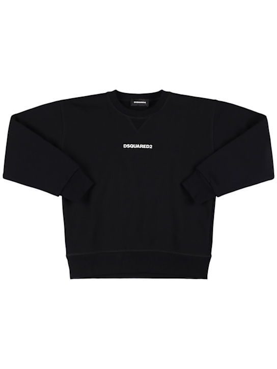 Dsquared2: Printed cotton crewneck sweatshirt - kids-girls_0 | Luisa Via Roma