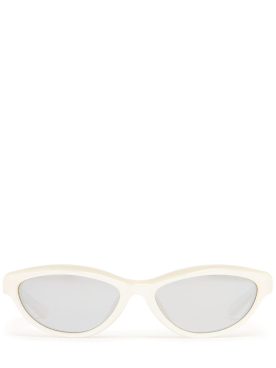 Jacquemus: Les Lunettes Curvo sunglasses - Light Ivory - women_0 | Luisa Via Roma