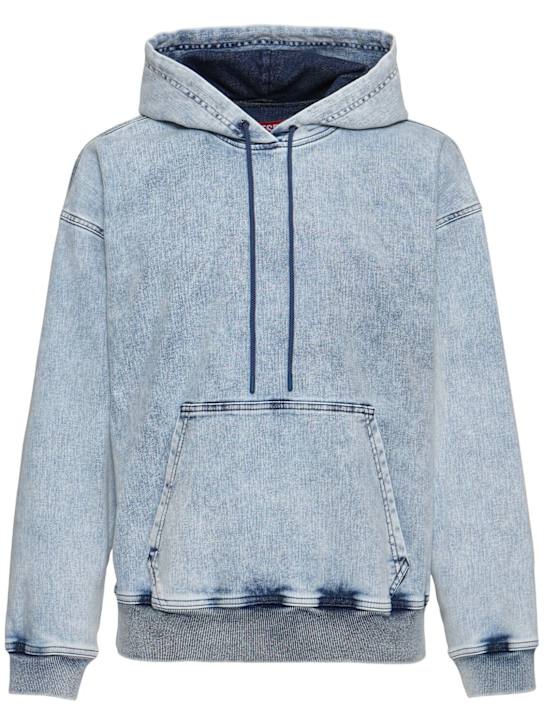 Diesel: D-Rebbit-S-Track denim hoodie - men_0 | Luisa Via Roma