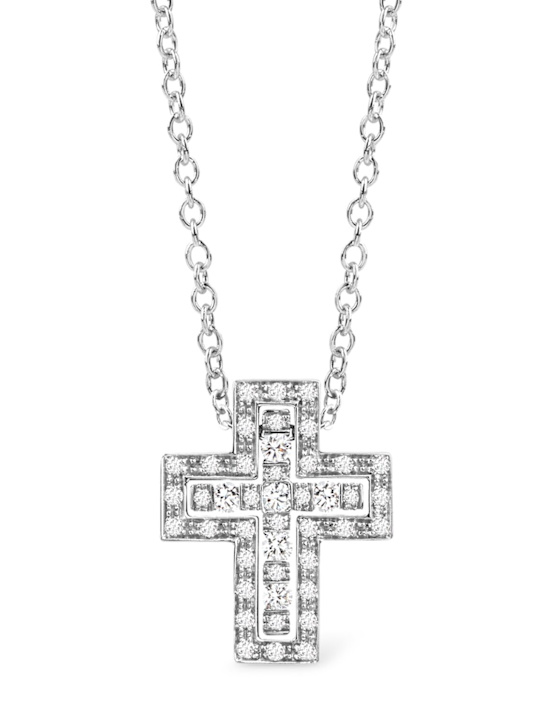 Damiani: Collana piccola Belle Epoque con diamanti - Silver/Diamond - women_0 | Luisa Via Roma