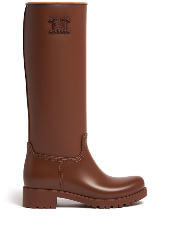 Max Mara: Rain rubber high boots - women_0 | Luisa Via Roma