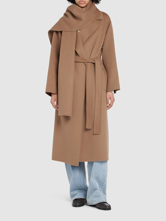 'S Max Mara: Cuore belted wool long coat - women_1 | Luisa Via Roma
