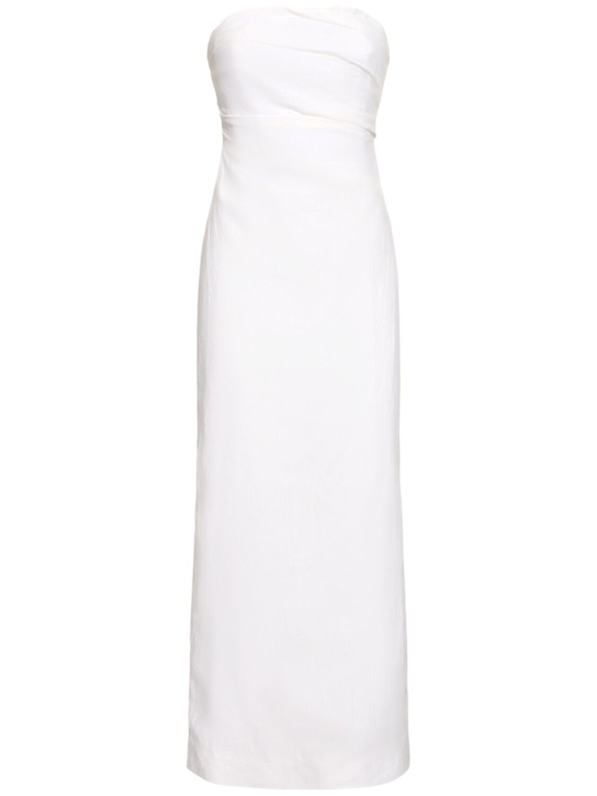 TOVE: Sabella linen strapless midi dress - women_0 | Luisa Via Roma