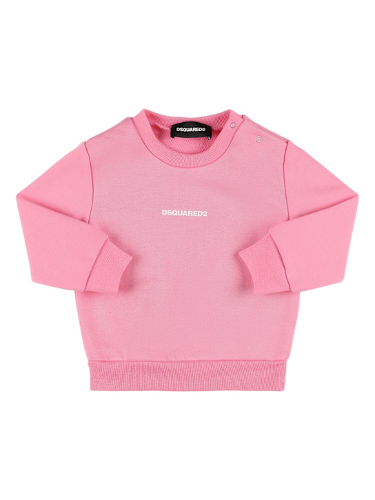 Dsquared2: Felpa in cotone con logo - kids-girls_0 | Luisa Via Roma