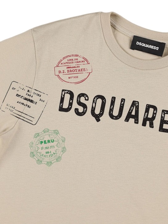 Dsquared2: Logo print cotton jersey t-shirt - kids-girls_1 | Luisa Via Roma