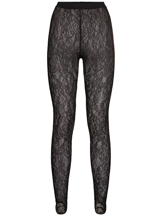 Wardrobe.nyc: Lace stirrup nylon leggings - women_0 | Luisa Via Roma