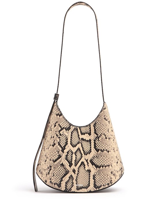 Jil Sander: Small Eldorado python print leather bag - women_0 | Luisa Via Roma