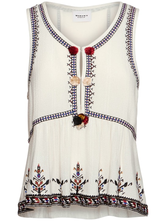 Kourtney embroidered viscose top - Thumbnail 1