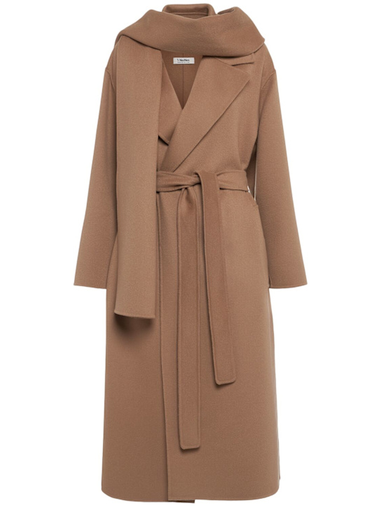 'S Max Mara: Cuore belted wool long coat - women_0 | Luisa Via Roma