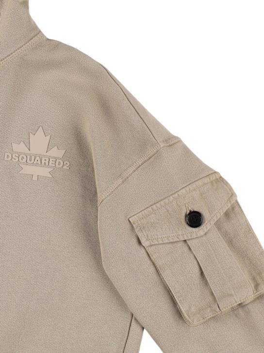 Dsquared2: Printed cotton hooded sweatshirt - kids-boys_1 | Luisa Via Roma