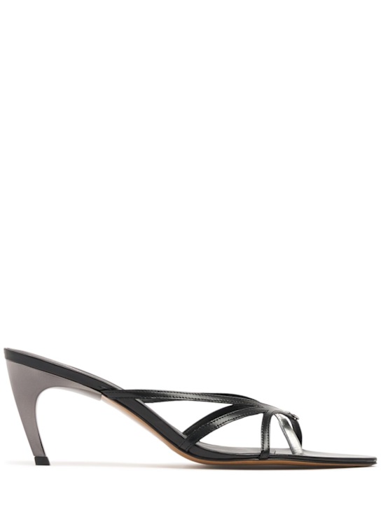 Coperni: 35mm Leather thong sandals - Black - women_0 | Luisa Via Roma