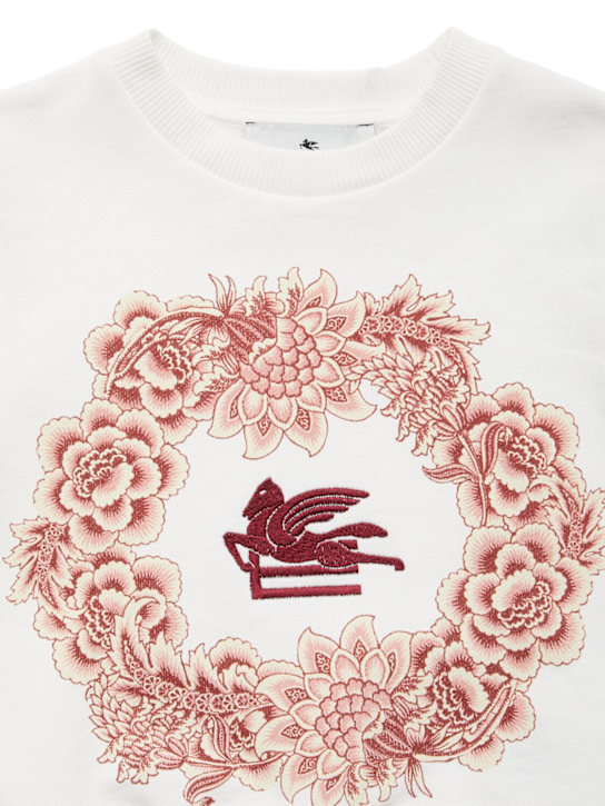 Etro: Embroidered cotton sweatshirt - kids-girls_1 | Luisa Via Roma