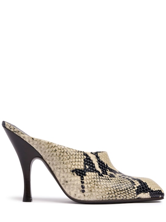 Khaite: Mules à imprimé python Colt 100 mm - Natural - women_0 | Luisa Via Roma