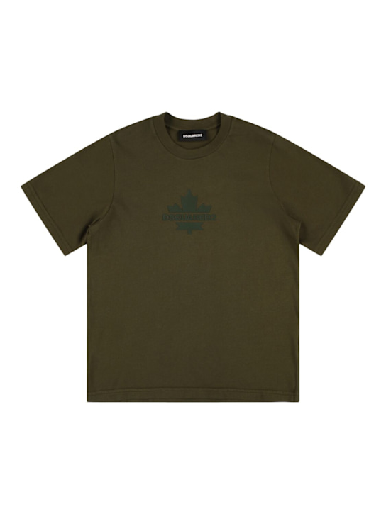 Dsquared2: Printed cotton jersey t-shirt - kids-boys_0 | Luisa Via Roma