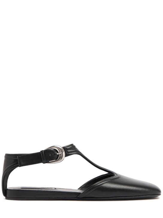 Jil Sander: Leather Mary Jane flats - women_0 | Luisa Via Roma