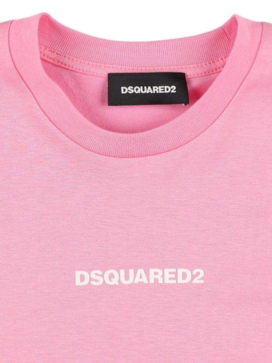 Dsquared2: T-shirt in jersey di cotone con logo - kids-girls_1 | Luisa Via Roma