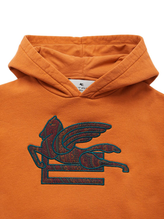 Etro: Logo cotton sweatshirt hoodie - kids-boys_1 | Luisa Via Roma