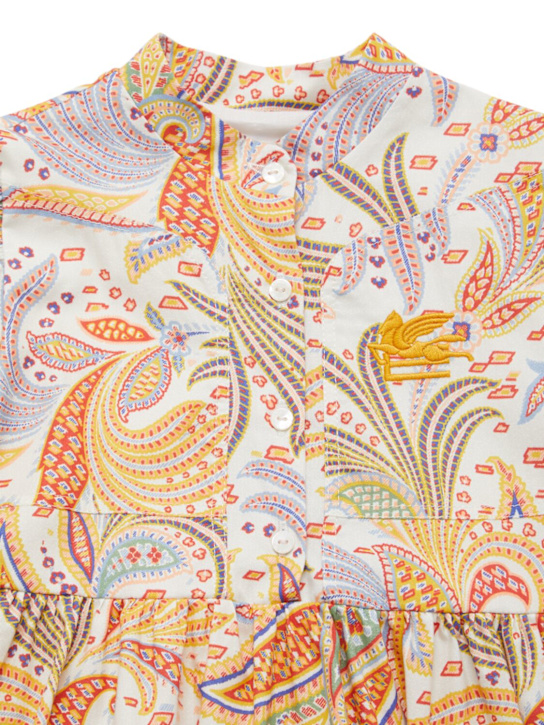 Etro: Printed cotton flannel dress - マルチカラー - kids-girls_1 | Luisa Via Roma
