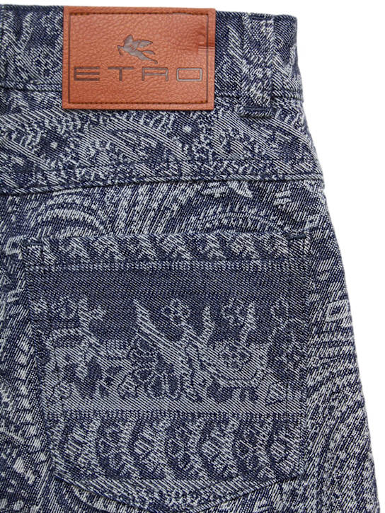Etro: Cotton blend jacquard pants - Blue - kids-boys_1 | Luisa Via Roma