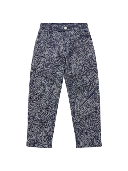 Etro: Cotton blend jacquard pants - Blue - kids-boys_0 | Luisa Via Roma