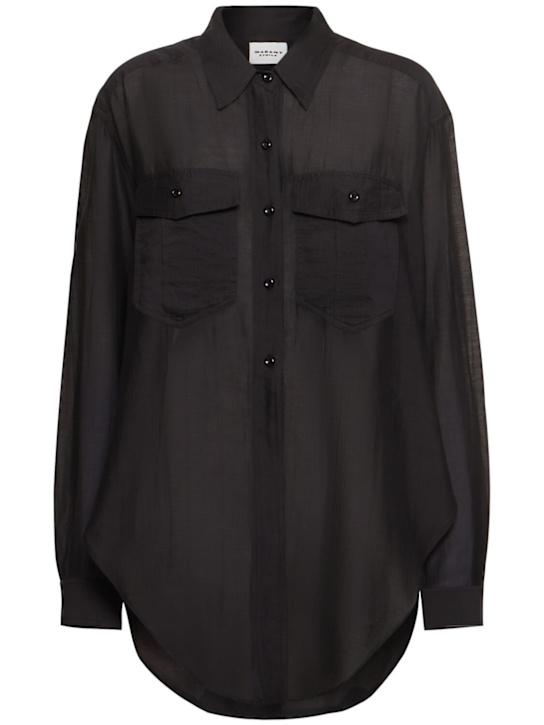 Marant Etoile: Nath long sleeve voile shirt w/ knot - women_0 | Luisa Via Roma