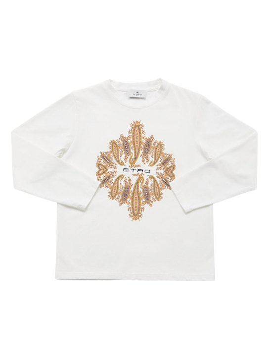 Etro: Printed cotton jersey t-shirt - kids-girls_0 | Luisa Via Roma