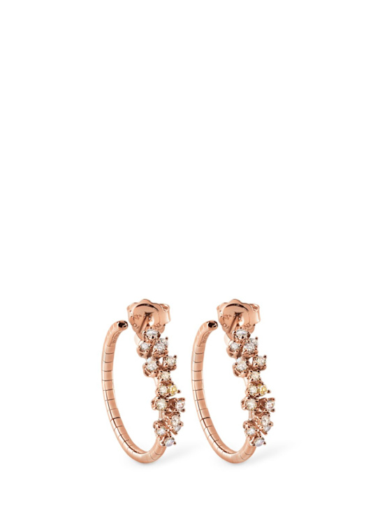 Damiani: Orecchini Mimosa Flexi in oro 18kt con diamanti - Rose/Diamond - women_0 | Luisa Via Roma
