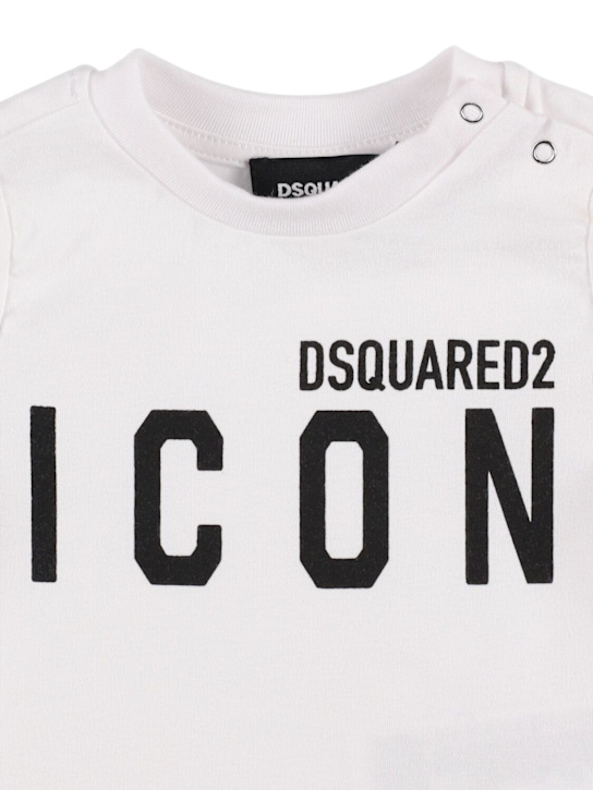 Dsquared2: Cotton blend t-shirt & sweat shorts - ホワイト - kids-boys_1 | Luisa Via Roma