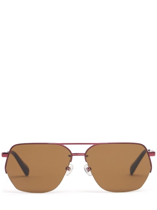 Jacquemus: Les Lunettes Aviador sunglasses - Gold/Peach - women_0 | Luisa Via Roma