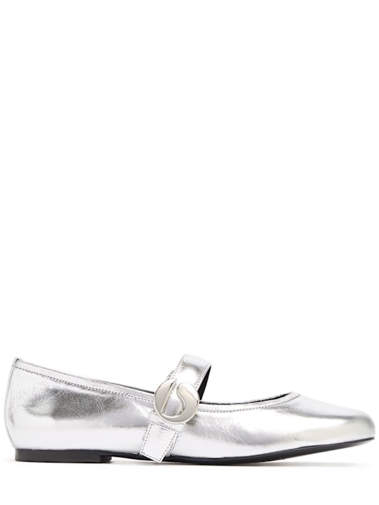 Coperni: 10mm Metallic leather ballerina flats - women_0 | Luisa Via Roma
