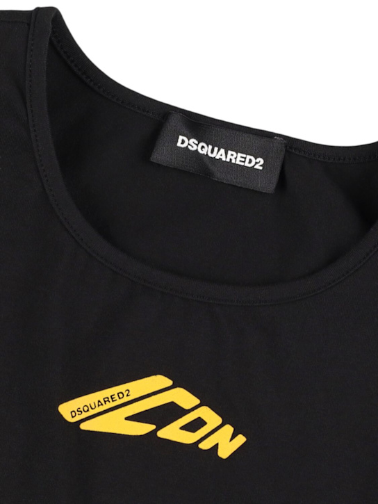 Dsquared2: Cotton blend tank top & sweat shorts - Black - kids-boys_1 | Luisa Via Roma