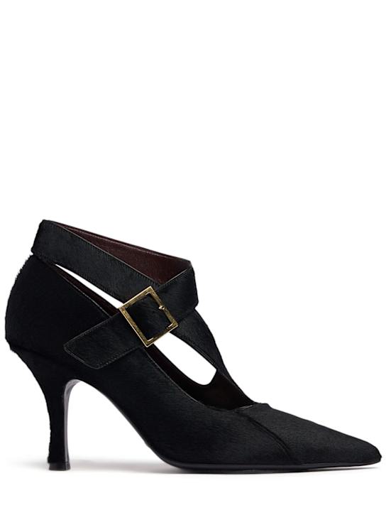 Khaite: Escarpins en cuir de veau Sloan 85 mm - Noir - women_0 | Luisa Via Roma