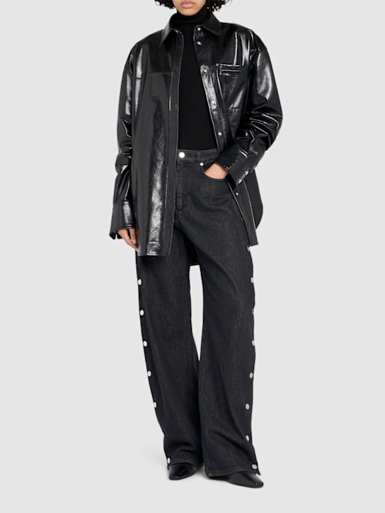 Sportmax: Borel leather shirt jacket - women_1 | Luisa Via Roma