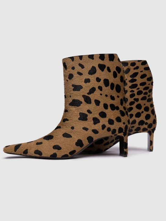 Khaite: 55mm Ona leo print ankle boots - Camel / Black - women_1 | Luisa Via Roma